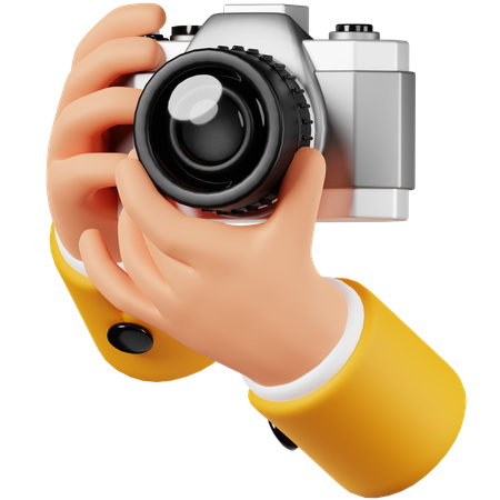 Hand Holding Camera with Take Photo  3D Icon