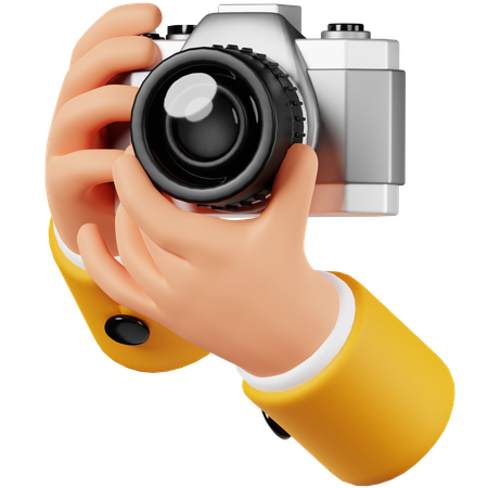 Hand Holding Camera with Take Photo  3D Icon