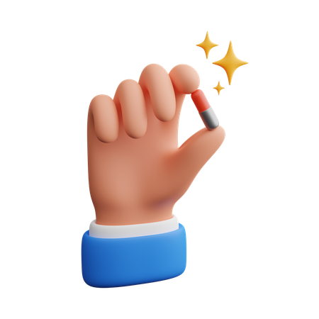 Hand holding capsule  3D Icon