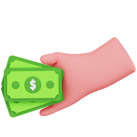 Hand Holding Cash  3D Icon