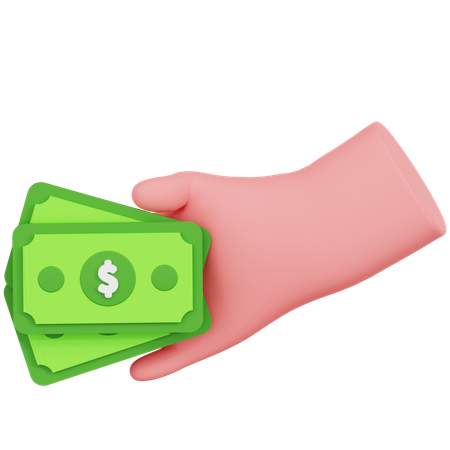 Hand Holding Cash  3D Icon