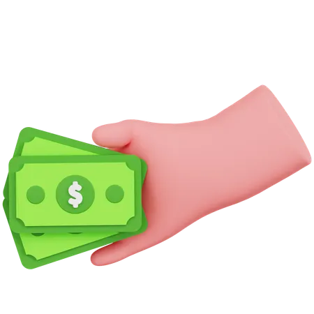 Hand Holding Cash  3D Icon