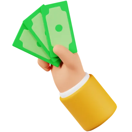 Hand Holding Cash 3 D Icon 3D Icon
