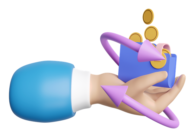 Hand Holding Cashback  3D Icon