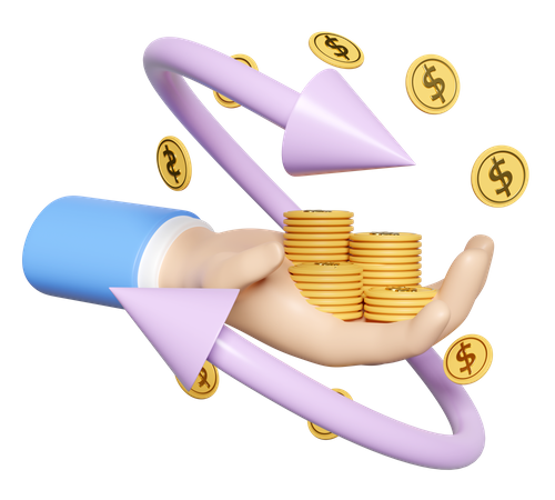 Hand Holding Cashback  3D Icon