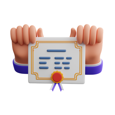 Hand Holding certificate  3D Icon