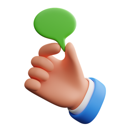 Hand holding chat bubble  3D Icon