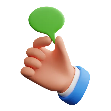 Hand holding chat bubble  3D Icon