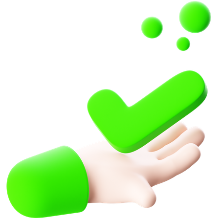 손 잡고 체크  3D Icon