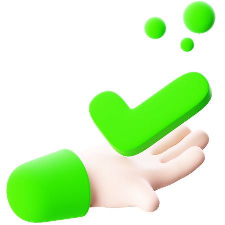 Hand Holding Check  3D Icon