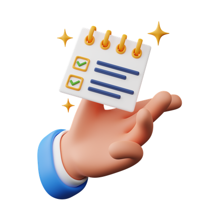 Hand Holding Checklist  3D Icon