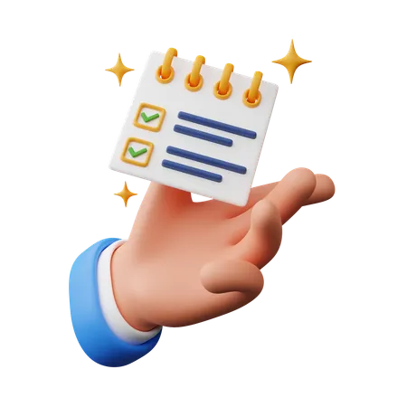 Hand Holding Checklist  3D Icon