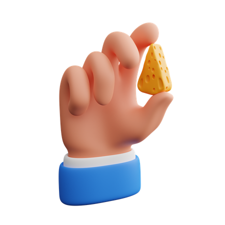 Hand Holding Cheese  3D Icon