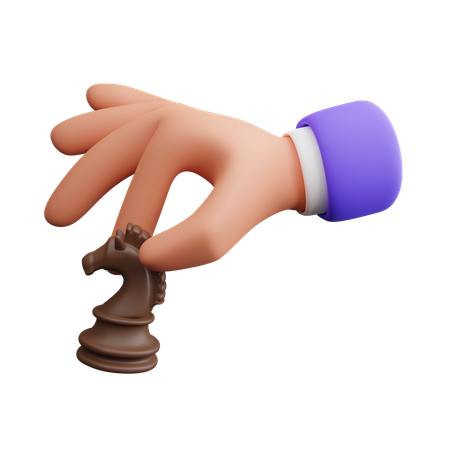 Hand holding chess  3D Icon