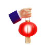 graphics of hand holding lantern