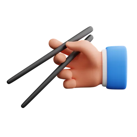 Hand Holding Chopsticks  3D Icon