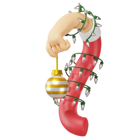 Hand Holding Christmas Ball  3D Icon
