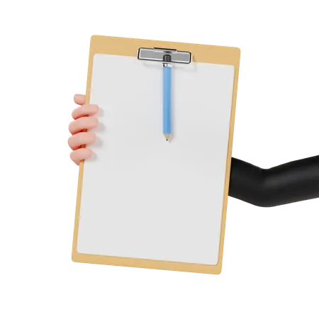 Hand Holding Clipboard  3D Icon