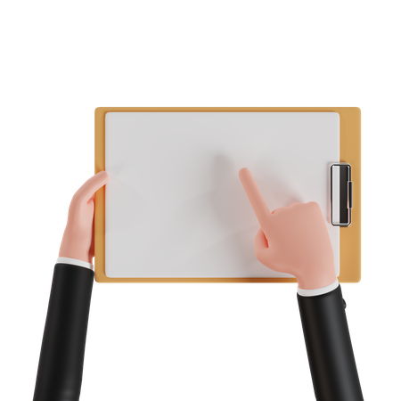 Hand Holding Clipboard  3D Icon