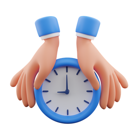 Hand holding clock  3D Icon