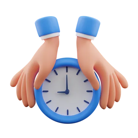 Hand holding clock  3D Icon