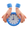 Hand holding clock