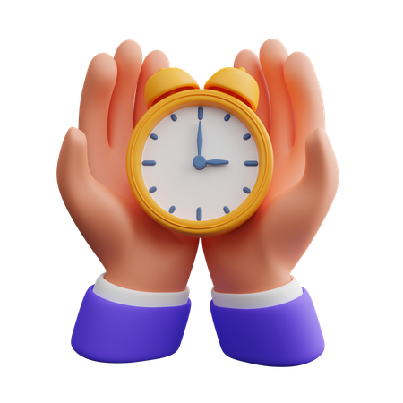 Hand holding clock  3D Icon