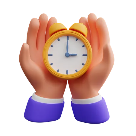 Hand holding clock  3D Icon