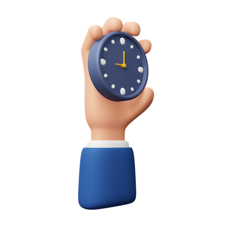 Hand Holding Clock  3D Icon