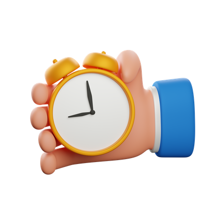 Hand holding clock  3D Icon