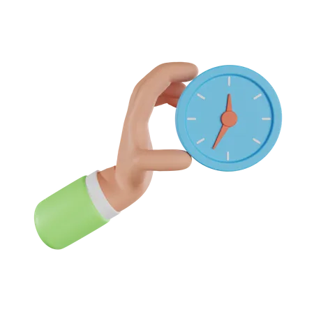 Hand Holding Clock  3D Icon