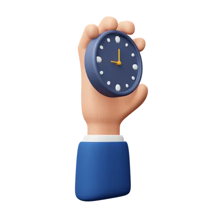 Hand Holding Clock  3D Icon