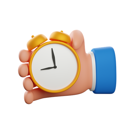 Hand holding clock  3D Icon