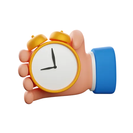 Hand Holding Clock 3D Icon