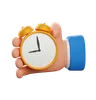 Hand holding clock