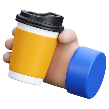 Hand Holding  Coffee  3D Icon