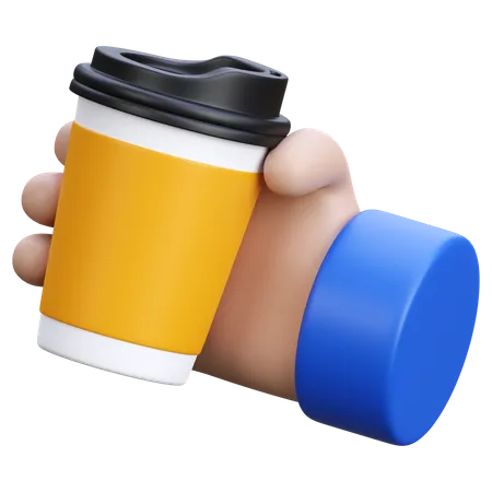 Hand Holding  Coffee  3D Icon