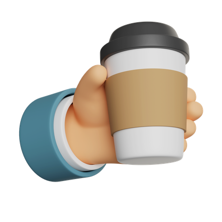 Hand Holding Coffee  3D Icon