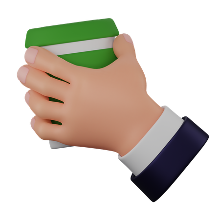 Hand Holding Coffee Cup  3D Icon