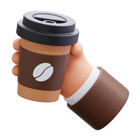 손을 잡고 커피 컵  3D Icon