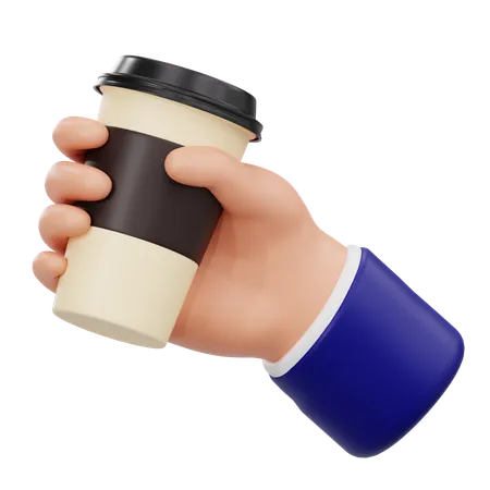 Hand Holding Coffee Cup  3D Icon