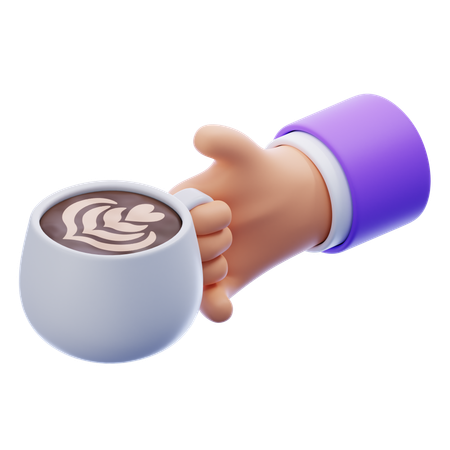 Hand Holding Coffee Cup  3D Icon