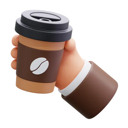 Hand Holding Coffee Cup  3D Icon