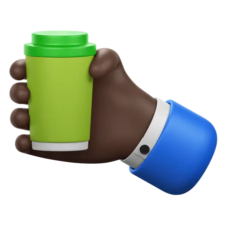 Hand Holding Coffee Cup  3D Icon