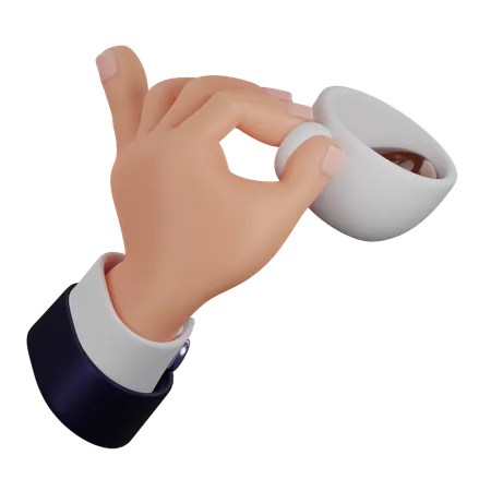 Hand Holding Coffee Cup  3D Icon