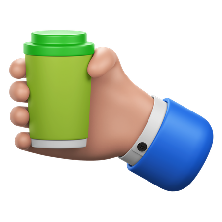 Hand Holding Coffee Cup  3D Icon