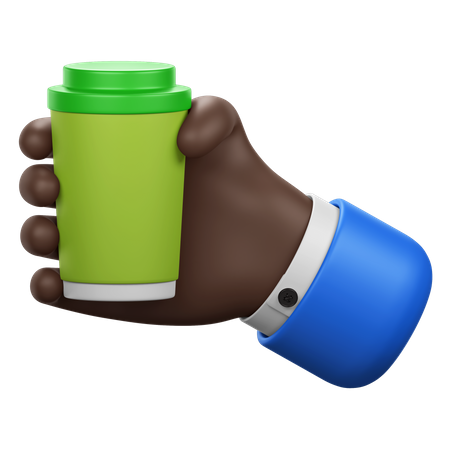 Hand Holding Coffee Cup  3D Icon