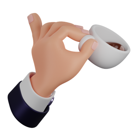 Hand Holding Coffee Cup  3D Icon