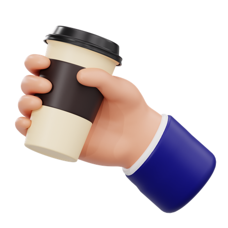 Hand Holding Coffee Cup  3D Icon