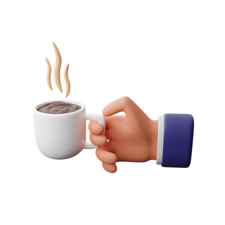 Hand holding coffee mug  3D Icon